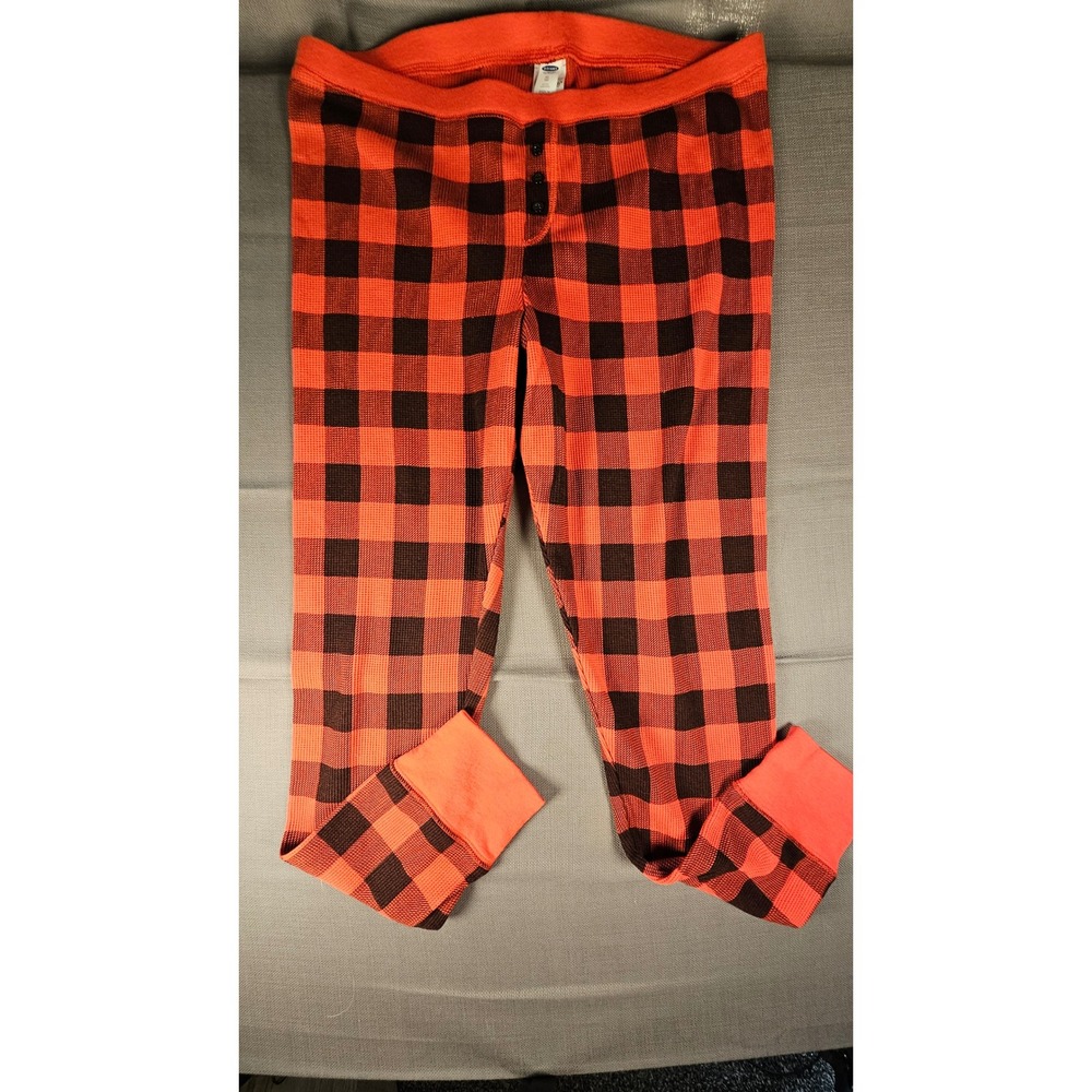 Old‎ Navy Womens XL Red Buffalo Plaid Waffle Knit Pajama Leggings 340481-02
